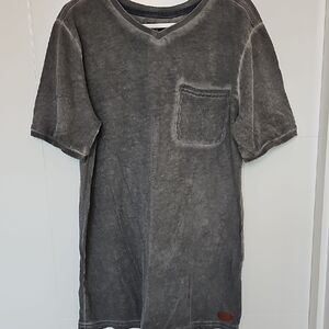 7 for all Mankind Distressed Faded Black V-Neck T Shirt Boys L